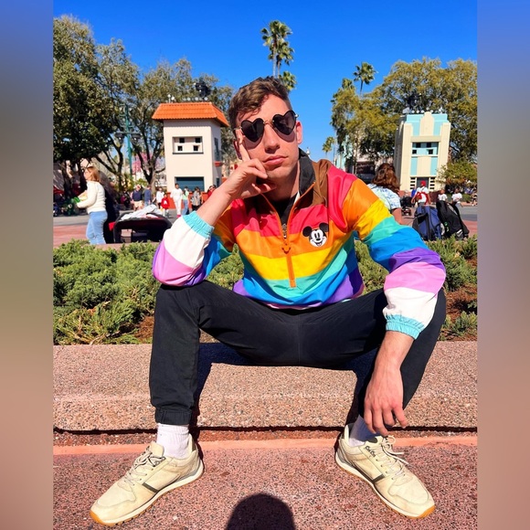 NWT Disney Pride Mickey Mouse 3/4 Zip Pullover Jacket - Picture 9 of 10